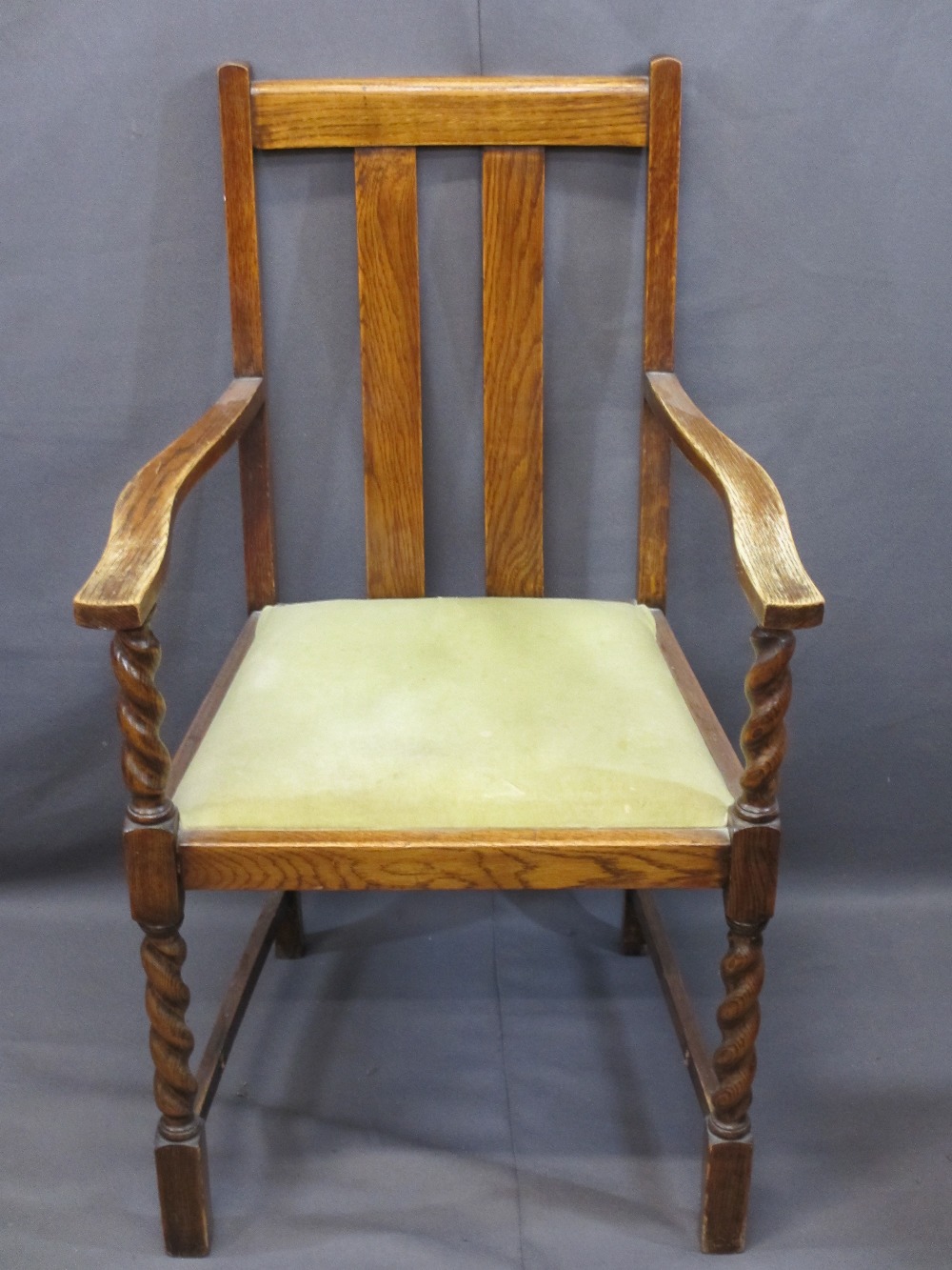 DINING CHAIR PARCEL - twin slatback, twist front leg elbow, three balloon back with 'scroll' support - Image 2 of 4