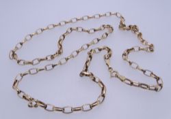 9CT GOLD BELCHER LINK NECKLACE, 60cms overall L, 3.9grms