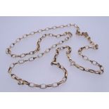 9CT GOLD BELCHER LINK NECKLACE, 60cms overall L, 3.9grms
