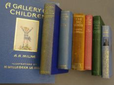 A A MILNE BOOKS, VARIOUS TITLES (7) to include A Gallery of Children with illustrations by Saida (