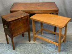 ANTIQUE & LATER FURNITURE, THREE ITEMS to include a re-fashioned Georgian mahogany cellarette with