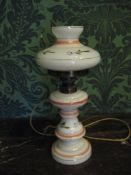 THIS LOT IS PART OF THE CONSIGNMENT FROM BODELWYDDAN CASTLE A CIRCULAR BASE & COLUMN MILK GLASS