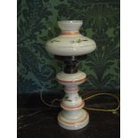 THIS LOT IS PART OF THE CONSIGNMENT FROM BODELWYDDAN CASTLE A CIRCULAR BASE & COLUMN MILK GLASS