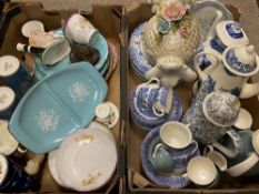 ROYAL WINTON MID-CENTURY COFFEEWARE, an assortment of Willow and other Blue and White dinnerware and