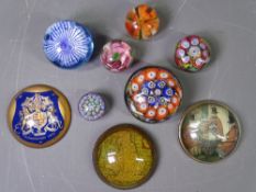 MILLEFIORI PAPERWEIGHTS & OTHERS (9)