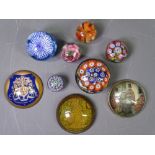 MILLEFIORI PAPERWEIGHTS & OTHERS (9)