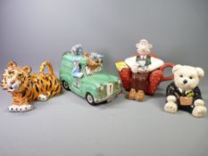 NOVELTY TEAPOTS, Wallace & Gromit - a Paul Cardew design and a Tiger teapot by Bluesky and a