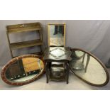 VINTAGE FURNITURE PARCEL, five items to include an open four-tier bookshelf, 98.5cms H, 56cms W,
