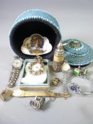 JEWELLERY, WATCHES & COLLECTABLES GROUP to include Siam and other silver and enamel brooches, lady's