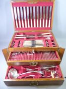 THIS LOT IS PART OF THE CONSIGNMENT FROM BODELWYDDAN CASTLE A TWO DRAWER CANTEEN OF CUTLERY by