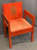 1969 PRINCE OF WALES INVESTITURE CHAIR designed by Lord Snowdon, manufactured by Welsh Remploy
