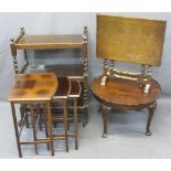 VINTAGE FURNITURE PARCEL, four items to include a mahogany nest of three side tables, 53.5cms H,