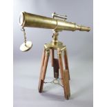 TELESCOPE - BRASS & COPPER for tabletop on a wooden tripod