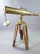 TELESCOPE - BRASS & COPPER for tabletop on a wooden tripod