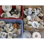 VINTAGE COMMEMORATIVE CHINA & GLASSWARE, a good quantity (within 2 plastic crates and 1 box)