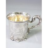 VICTORIAN CHRISTENING TANKARD, London 1845, makers Edward, Edward Junior, John and William