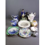 DICK TURPIN FLATBACK, Masons items and an assortment of other china and pottery