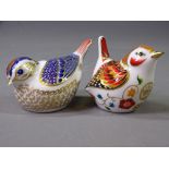 ROYAL CROWN DERBY PAPERWEIGHTS - two garden birds