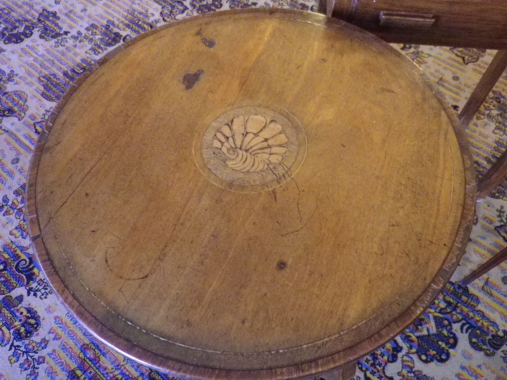 ANTIQUE & LATER SIDE TALBES (3) to include a circular top crossbanded and inlaid mahogany side table - Image 2 of 2