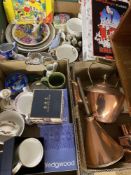 COPPER KETTLE, treen, Wedgwood, Halcyon Days and other china and mixed items