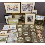 WELSH SCENES in mainly oval format along with other paintings and prints for furnishing, various