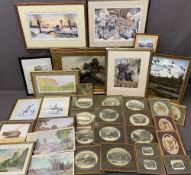 WELSH SCENES in mainly oval format along with other paintings and prints for furnishing, various