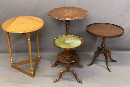 VINTAGE & REPRODUCTION OCCASIONAL TABLES (4) to include a mahogany example with piecrust top on a