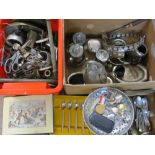 MIXED EPNS & OTHER METAL WARE & COLLECTABLES to include a James Heeley & Sons A1 double lever