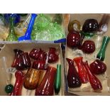 COLOURED & OTHER GLASSWARE (3 boxes)