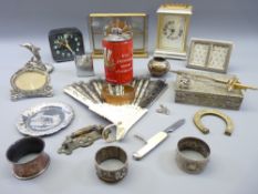 CLOCKS - vintage mantel and other clocks, EPNS items ETC