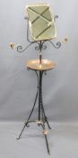 ARTS & CRAFTS PERIOD WROUGHT IRON & COPPER SHAVING STAND in the manner of W A S Benson having a