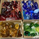 COLOURED GLASSWARE - a large assortment of various vases and other receptacles