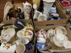 CHINESE CRACKLE GLAZED VASE, Meakin teaware, copper lustre and an assortment of similar china ETC (4