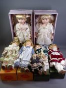 PORCELAIN DOLLS - two boxed Leonardo collection and four others