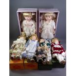 PORCELAIN DOLLS - two boxed Leonardo collection and four others