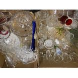 GLASSWARE - an assortment of heavy glass bowls, Art glass vases ETC