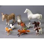 BESWICK GREY WELSH MOUNTAIN PONY, DONKEY and a quantity of others (some damage including a chip to