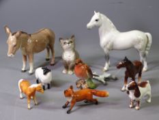 BESWICK GREY WELSH MOUNTAIN PONY, DONKEY and a quantity of others (some damage including a chip to