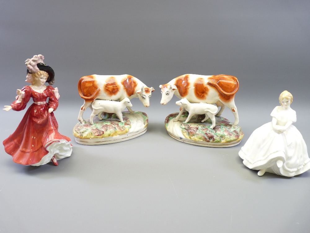ROYAL DOULTON FIGURINES - Figure of the Year Patricia, Heather and a pair of cattle and a calf