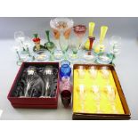 ROYAL BRIERLEY BOXED WINE GLASSES, other boxed set and an assortment of other coloured and