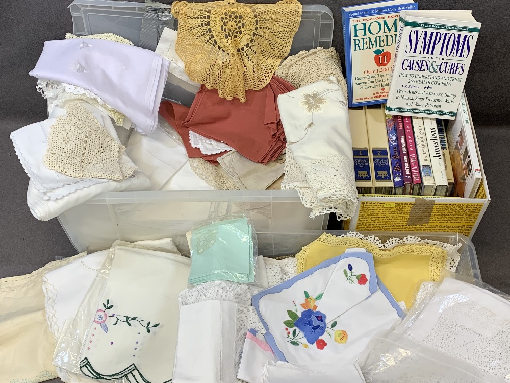 LINEN PARCEL along with a small quantity of books