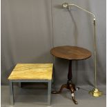 ANTIQUE & LATER HOUSEHOLD FURNISHINGS, THREE ITEMS to include a circular top mahogany tilt-top