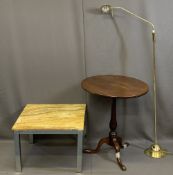 ANTIQUE & LATER HOUSEHOLD FURNISHINGS, THREE ITEMS to include a circular top mahogany tilt-top