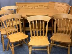 MODERN PINE KITCHEN FURNITURE ENSEMBLE to include a corner bench with box seats