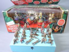 VINTAGE TOYS - a quantity of cast soldiers and a boxed 'Santa's marching band'