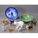 LLADRO POLAR BEAR, Royal Copenhagen display plate, Beswick and Wade animal figures, Doulton Corgi