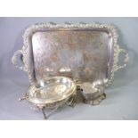 THIS LOT IS PART OF THE CONSIGNMENT FROM BODELWYDDAN CASTLE A LARGE TWIN-HANDLED ELECTROPLATED