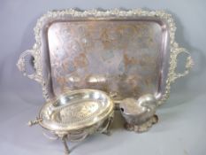 THIS LOT IS PART OF THE CONSIGNMENT FROM BODELWYDDAN CASTLE A LARGE TWIN-HANDLED ELECTROPLATED