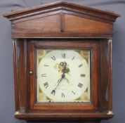 EDWARD RICHARDS DOLGELLY INLAID OAK LONGCASE CLOCK, 12in square painted dial with date aperture,