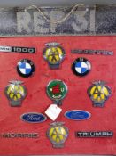 AUTOMOBILIA - vintage car badges and number plate